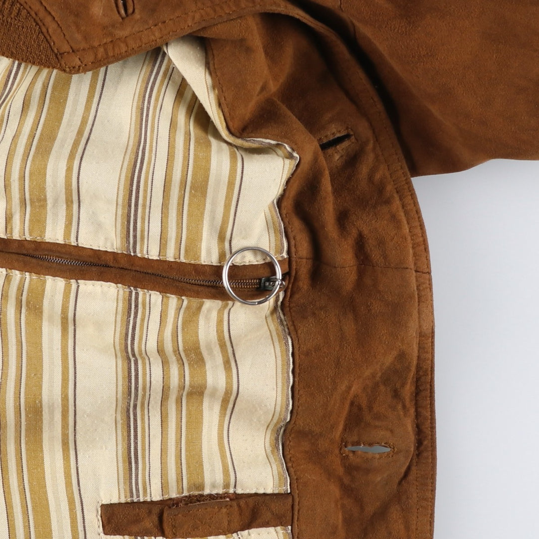 CHEVIREX Suede Leather Blouson, Men's Size L (approx.) Genuine Leather Suede Leather brown type Vintage Second Hand
