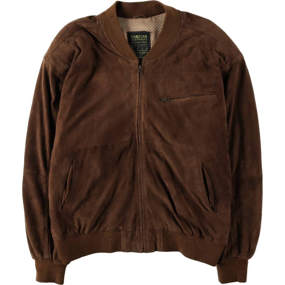 CABLE CAR CLOTHIERS Suede Leather Blouson, Men's Size XL (approx.) genuine leather brown type Vintage Second Hand