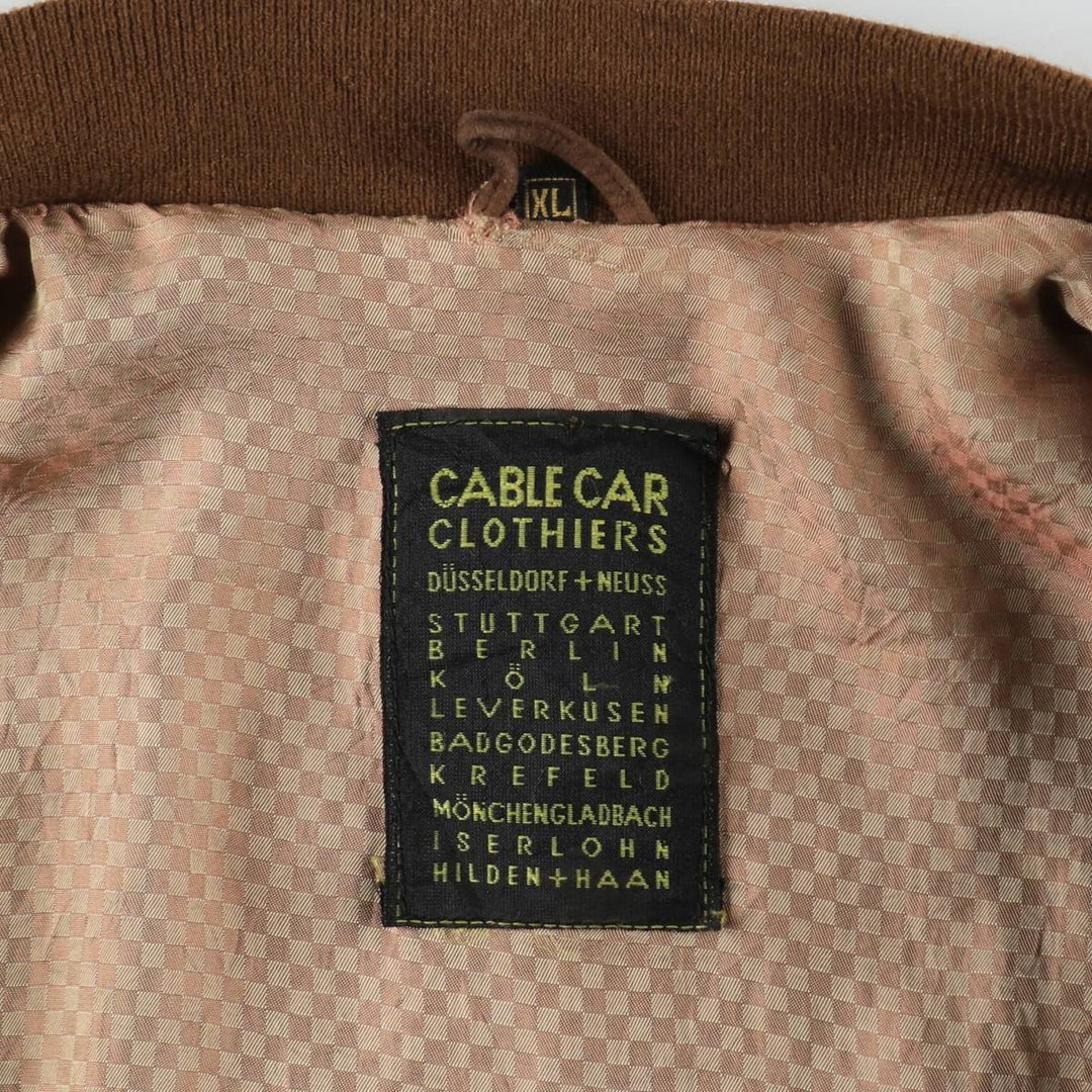 CABLE CAR CLOTHIERS Suede Leather Blouson, Men's Size XL (approx.) genuine leather brown type Vintage Second Hand