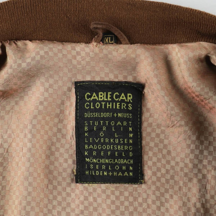 CABLE CAR CLOTHIERS Suede Leather Blouson, Men's Size XL (approx.) genuine leather brown type Vintage Second Hand