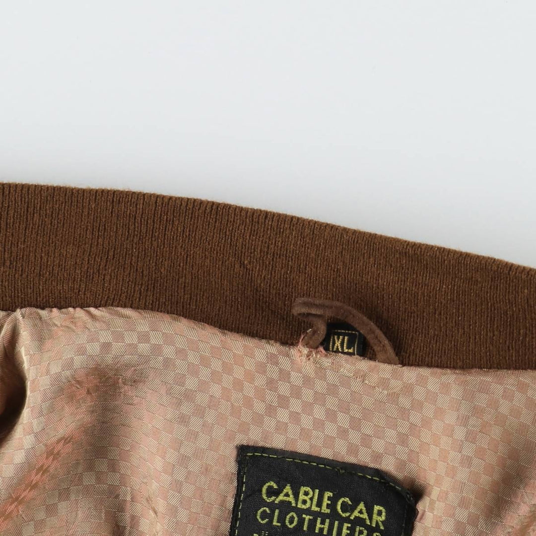CABLE CAR CLOTHIERS Suede Leather Blouson, Men's Size XL (approx.) genuine leather brown type Vintage Second Hand