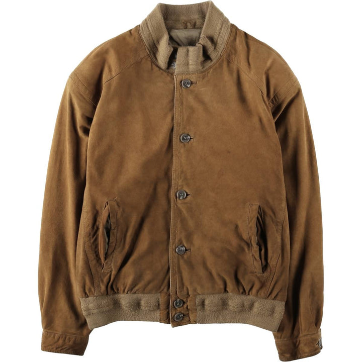 Jean Jacques Benson Stand Collar Suede Leather Blouson, Men's Size XL (approx.) Genuine Leather Suede Leather brown type Vintage Second Hand