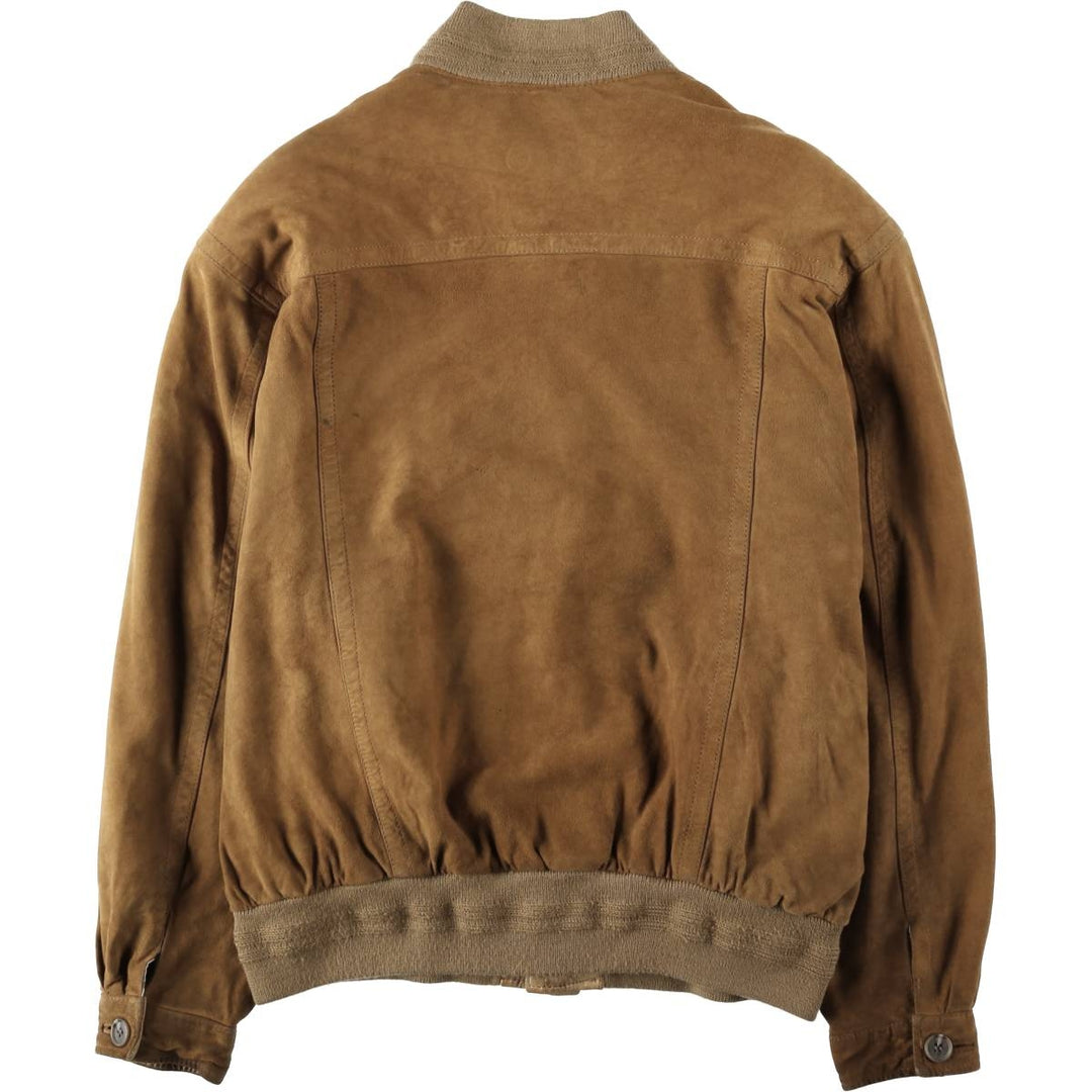 Jean Jacques Benson Stand Collar Suede Leather Blouson, Men's Size XL (approx.) Genuine Leather Suede Leather brown type Vintage Second Hand