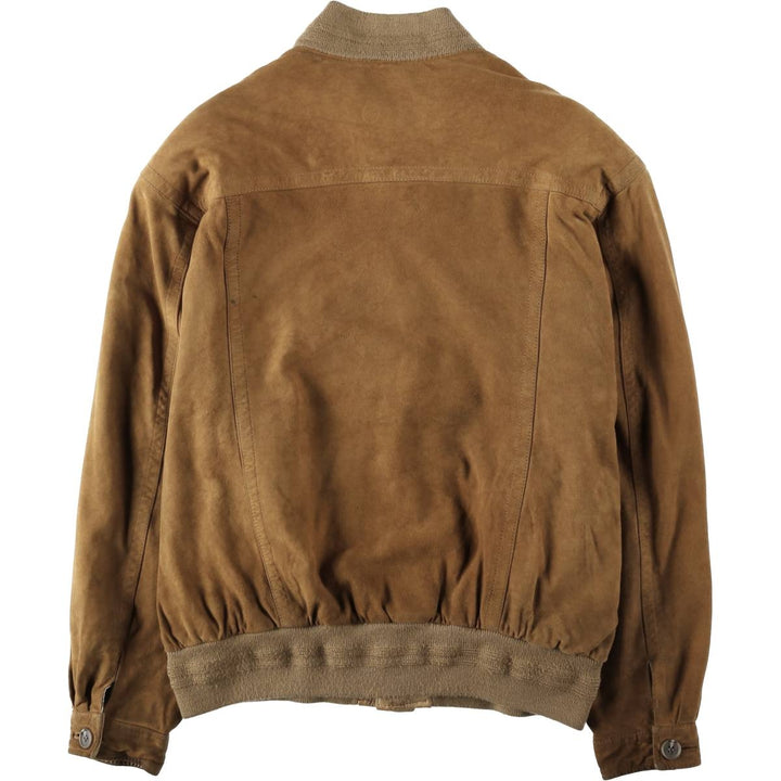 Jean Jacques Benson Stand Collar Suede Leather Blouson, Men's Size XL (approx.) Genuine Leather Suede Leather brown type Vintage Second Hand