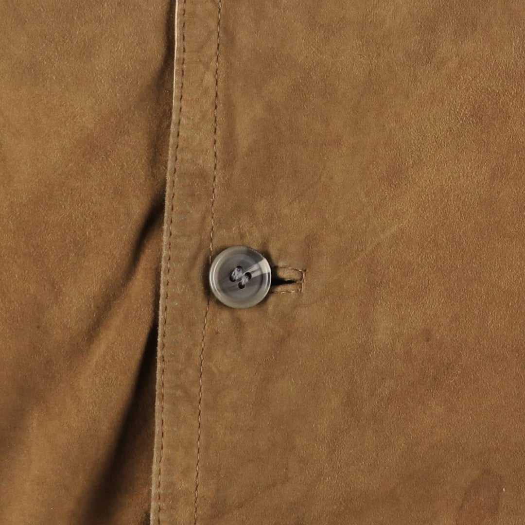 Jean Jacques Benson Stand Collar Suede Leather Blouson, Men's Size XL (approx.) Genuine Leather Suede Leather brown type Vintage Second Hand