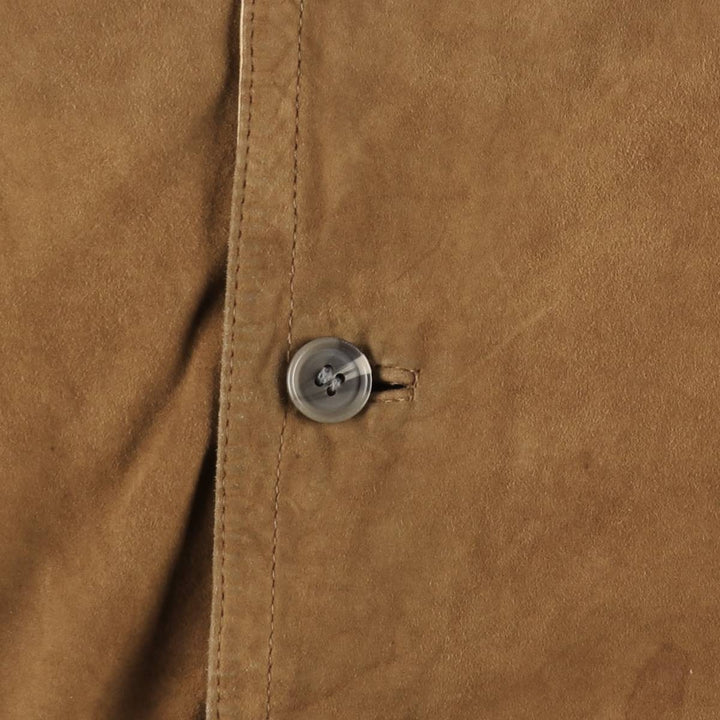 Jean Jacques Benson Stand Collar Suede Leather Blouson, Men's Size XL (approx.) Genuine Leather Suede Leather brown type Vintage Second Hand
