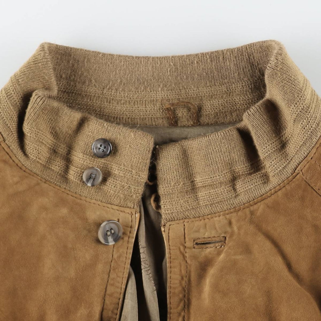 Jean Jacques Benson Stand Collar Suede Leather Blouson, Men's Size XL (approx.) Genuine Leather Suede Leather brown type Vintage Second Hand