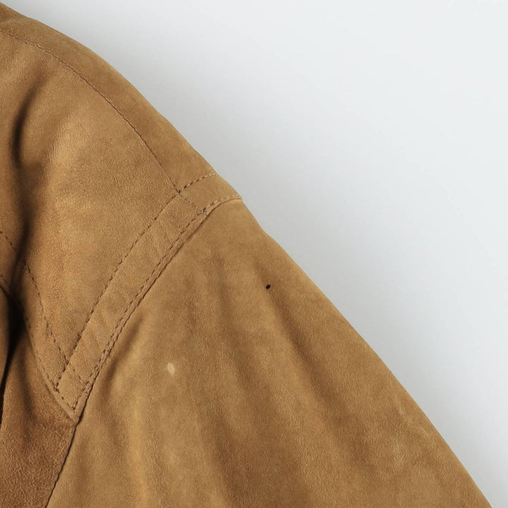 Jean Jacques Benson Stand Collar Suede Leather Blouson, Men's Size XL (approx.) Genuine Leather Suede Leather brown type Vintage Second Hand
