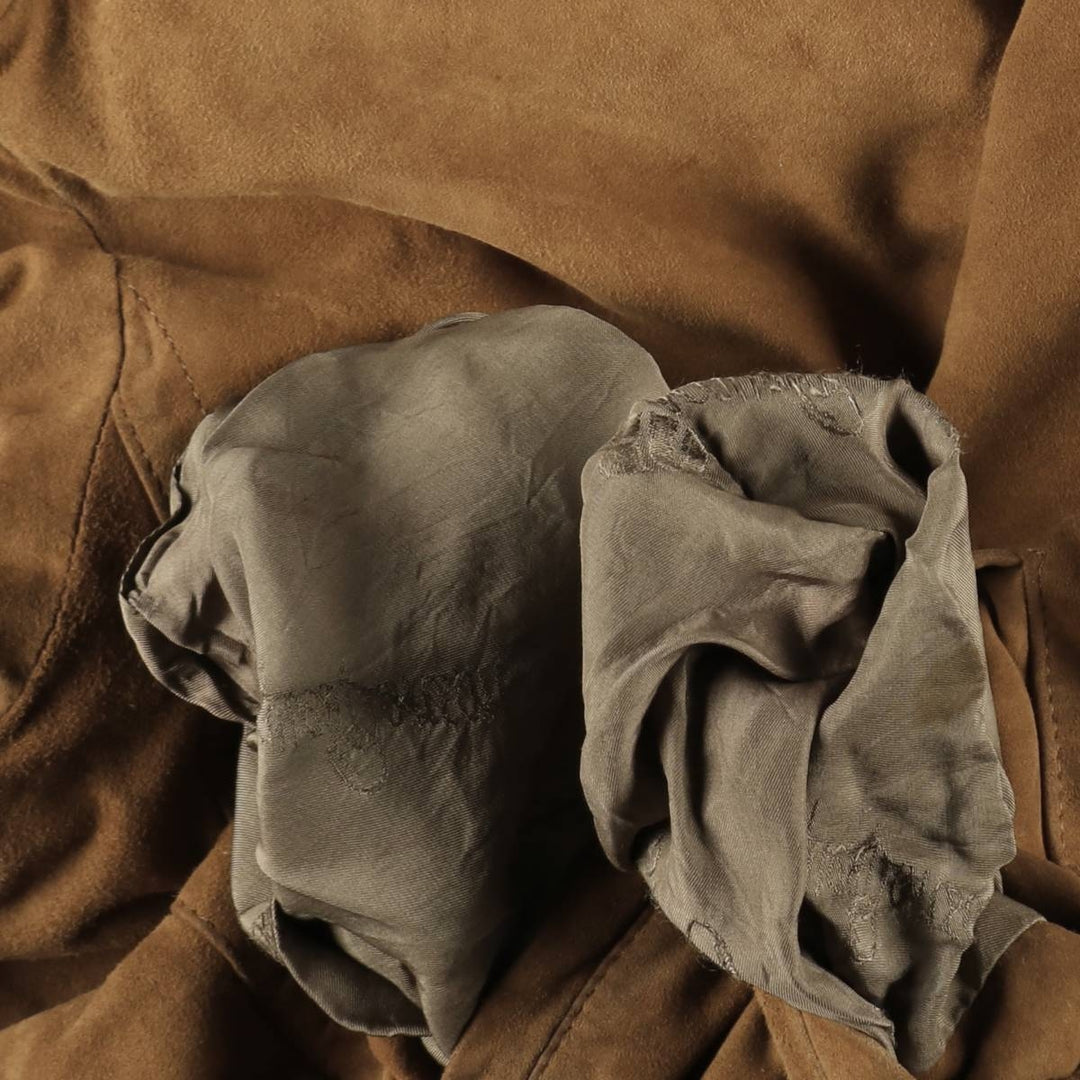 Jean Jacques Benson Stand Collar Suede Leather Blouson, Men's Size XL (approx.) Genuine Leather Suede Leather brown type Vintage Second Hand