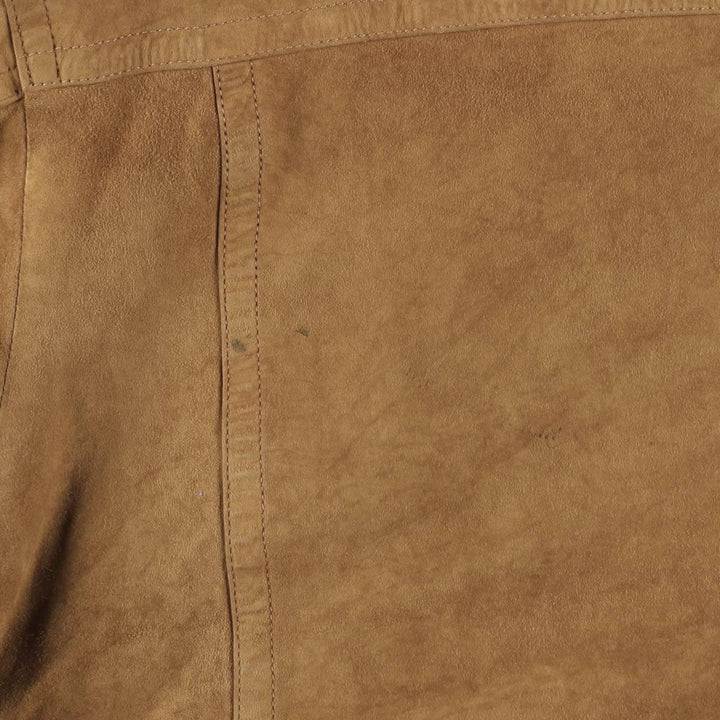 Jean Jacques Benson Stand Collar Suede Leather Blouson, Men's Size XL (approx.) Genuine Leather Suede Leather brown type Vintage Second Hand