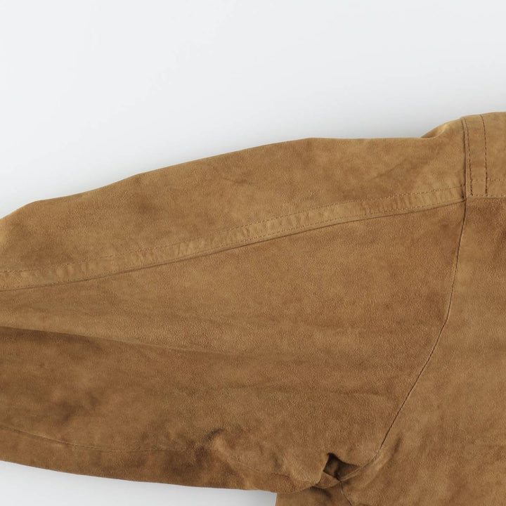 Jean Jacques Benson Stand Collar Suede Leather Blouson, Men's Size XL (approx.) Genuine Leather Suede Leather brown type Vintage Second Hand
