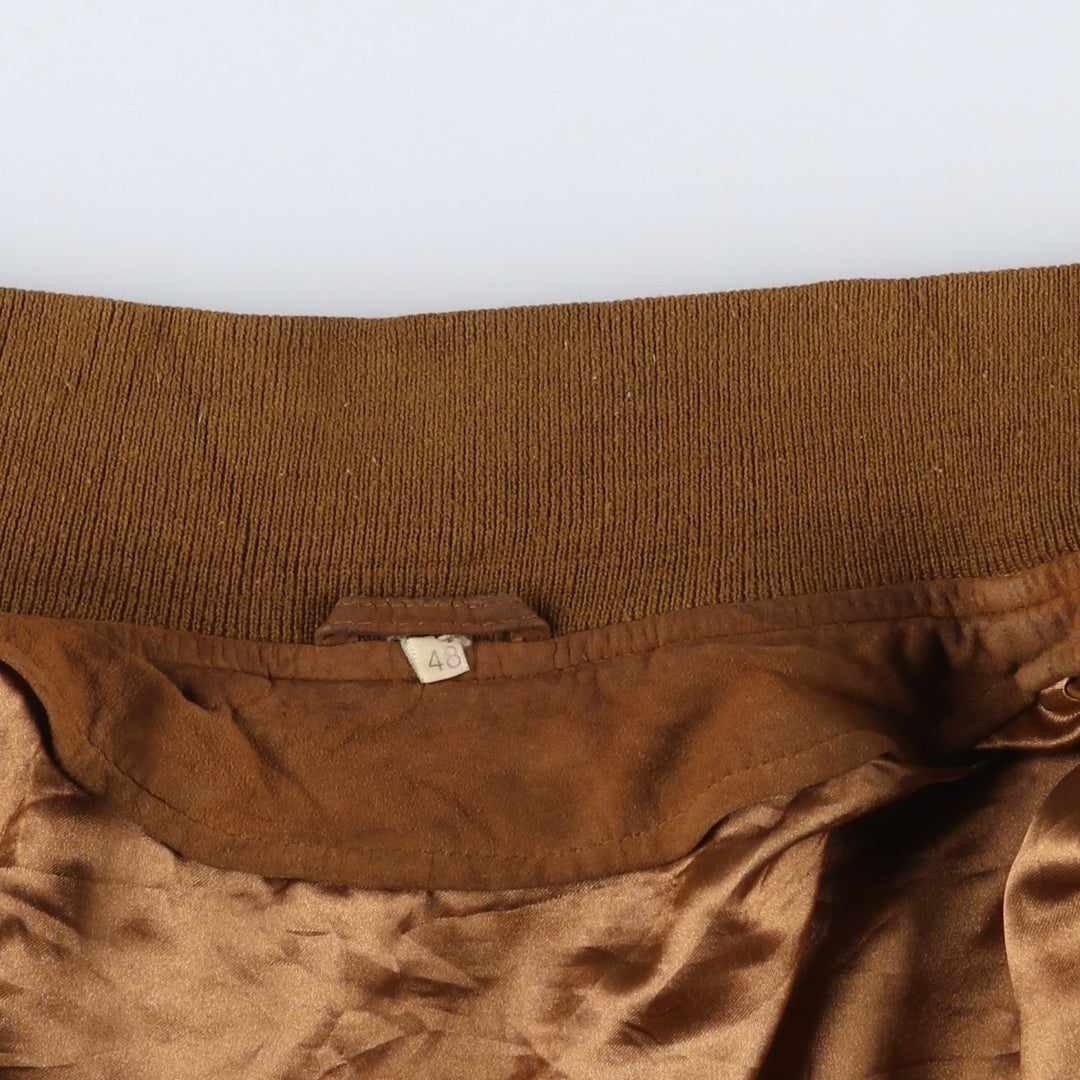 Balster Jacket, Suede Leather Blouson, Men's XL Genuine Leather Suede Leather brown type Vintage Second Hand