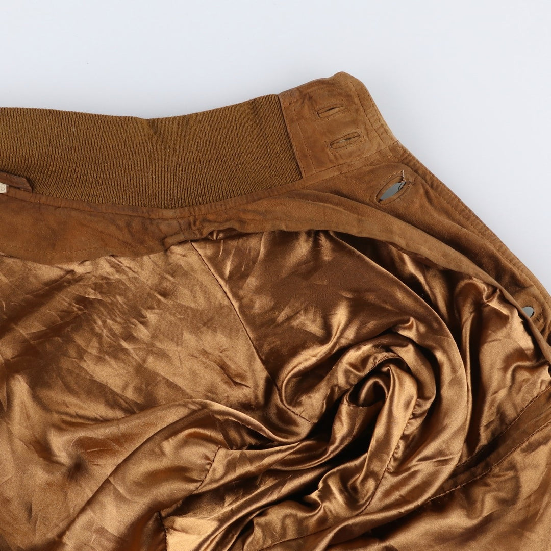 Balster Jacket, Suede Leather Blouson, Men's XL Genuine Leather Suede Leather brown type Vintage Second Hand