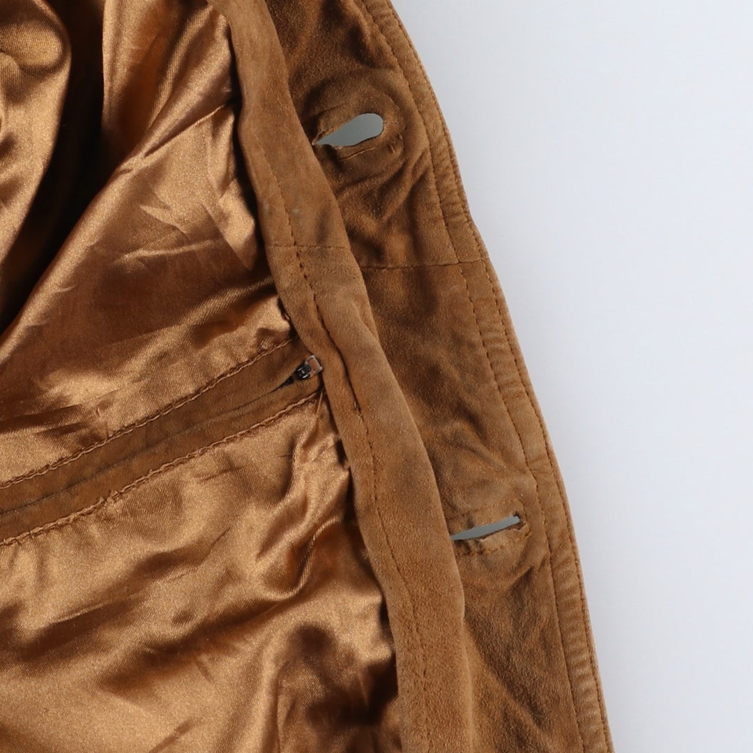 Balster Jacket, Suede Leather Blouson, Men's XL Genuine Leather Suede Leather brown type Vintage Second Hand