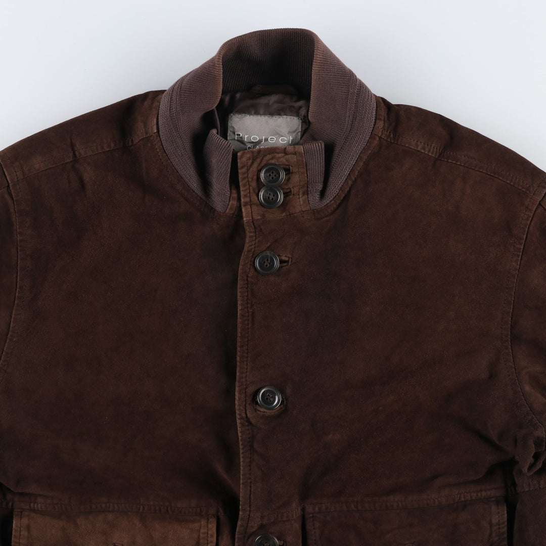 Project Valstar Jacket Suede Leather Blouson Men's Size L unclear brown type Vintage Second Hand
