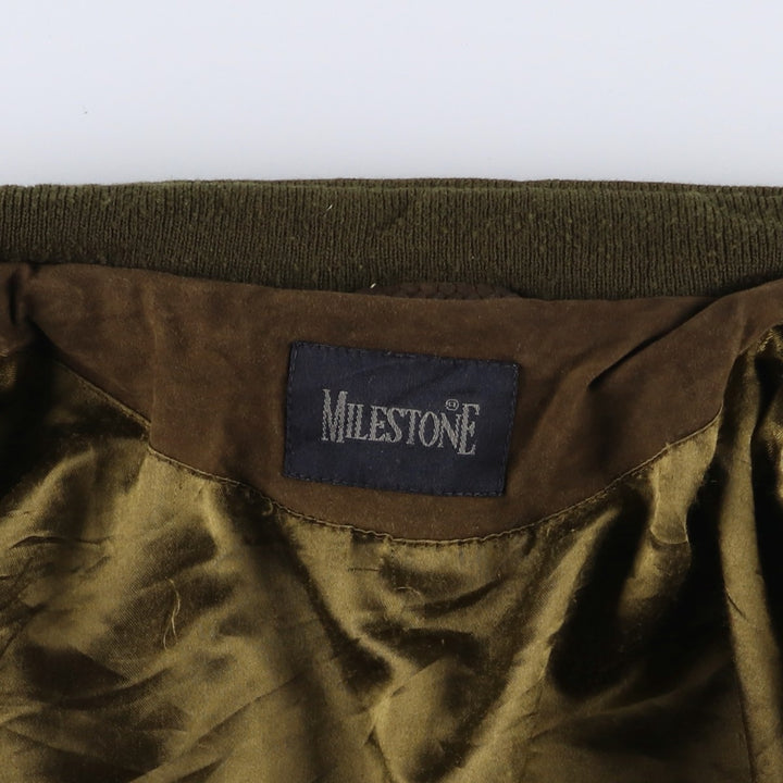 MILESTONE Suede Leather Blouson, Men's Size L (approx.) unclear brown type Vintage Second Hand