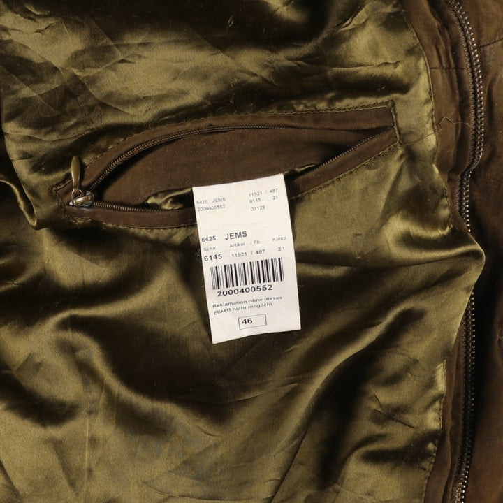 MILESTONE Suede Leather Blouson, Men's Size L (approx.) unclear brown type Vintage Second Hand