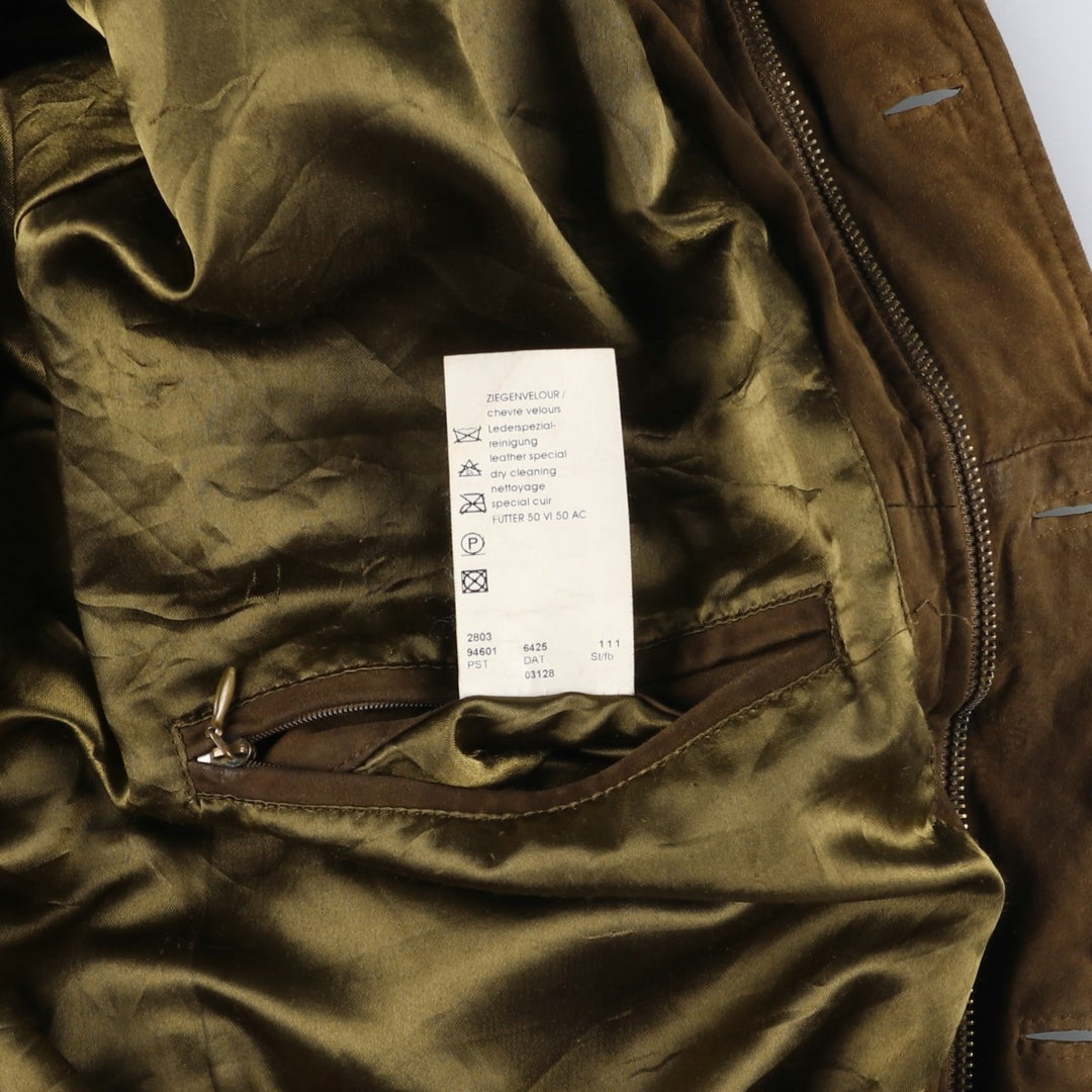 MILESTONE Suede Leather Blouson, Men's Size L (approx.) unclear brown type Vintage Second Hand