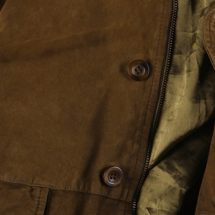 MILESTONE Suede Leather Blouson, Men's Size L (approx.) unclear brown type Vintage Second Hand