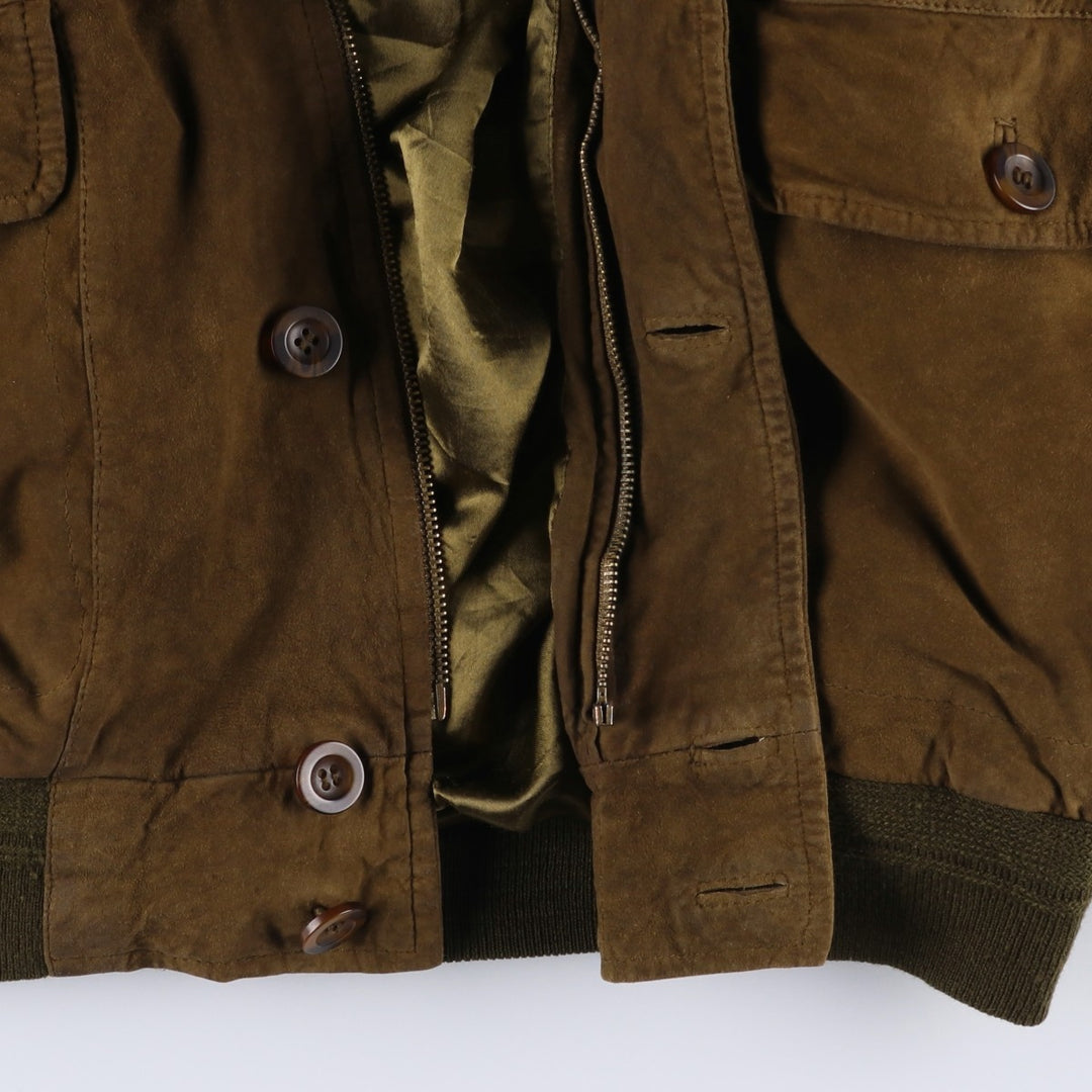 MILESTONE Suede Leather Blouson, Men's Size L (approx.) unclear brown type Vintage Second Hand