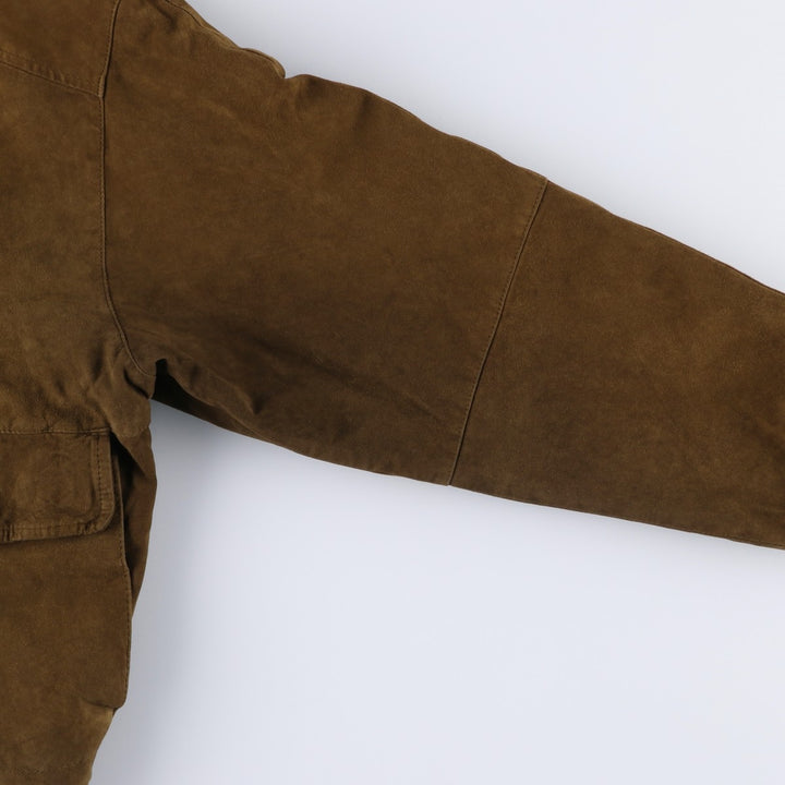MILESTONE Suede Leather Blouson, Men's Size L (approx.) unclear brown type Vintage Second Hand