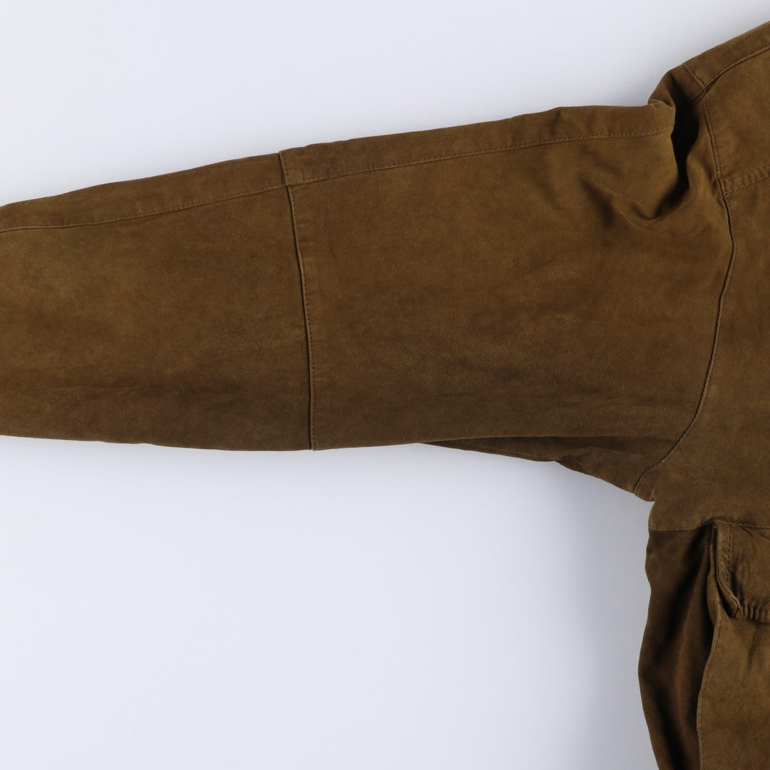 MILESTONE Suede Leather Blouson, Men's Size L (approx.) unclear brown type Vintage Second Hand