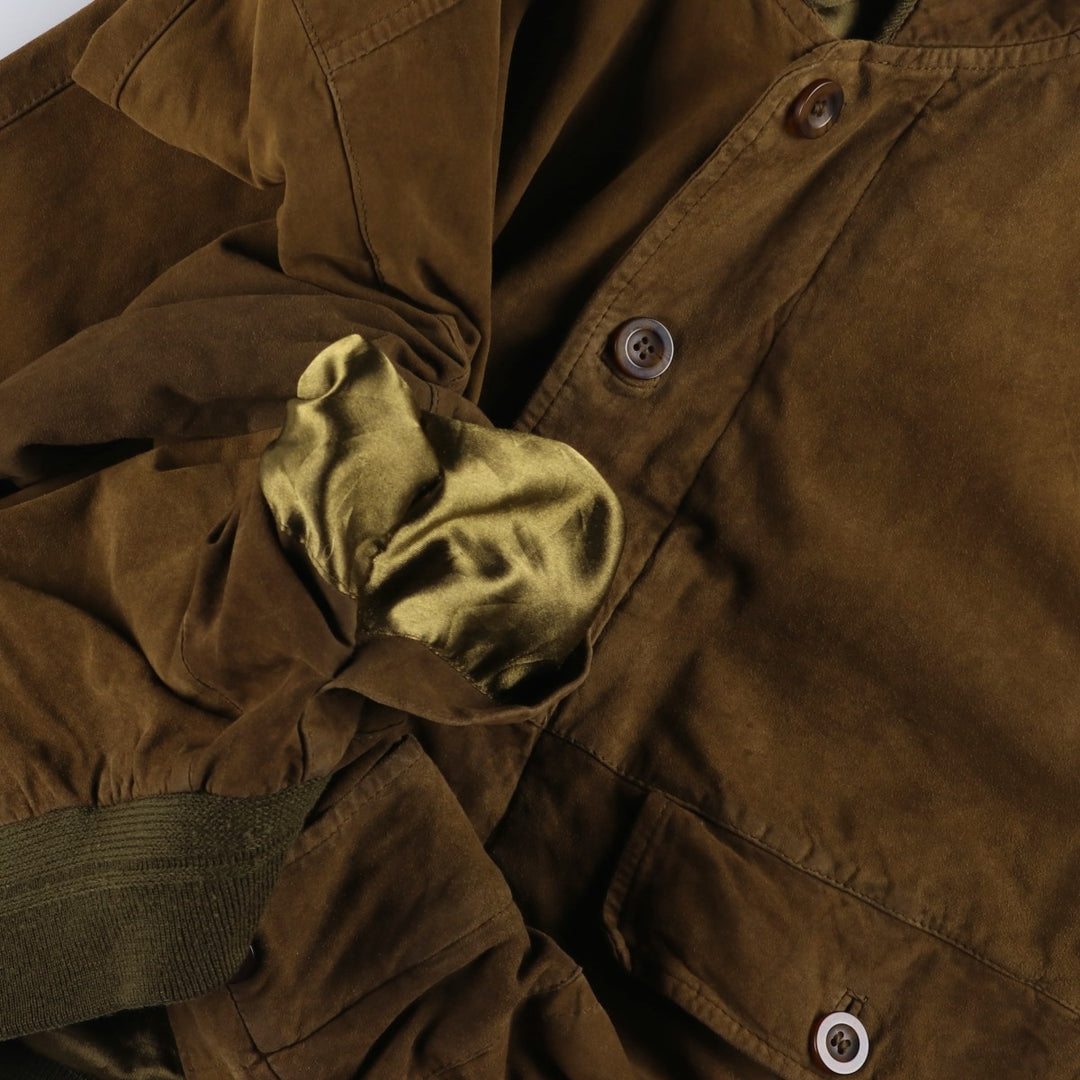 MILESTONE Suede Leather Blouson, Men's Size L (approx.) unclear brown type Vintage Second Hand