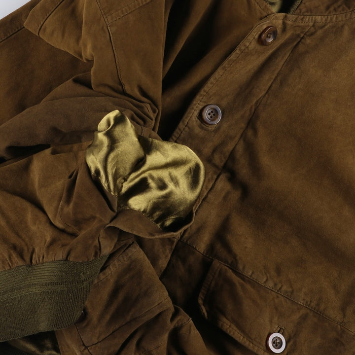 MILESTONE Suede Leather Blouson, Men's Size L (approx.) unclear brown type Vintage Second Hand