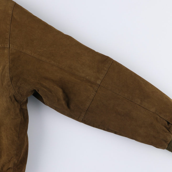 MILESTONE Suede Leather Blouson, Men's Size L (approx.) unclear brown type Vintage Second Hand