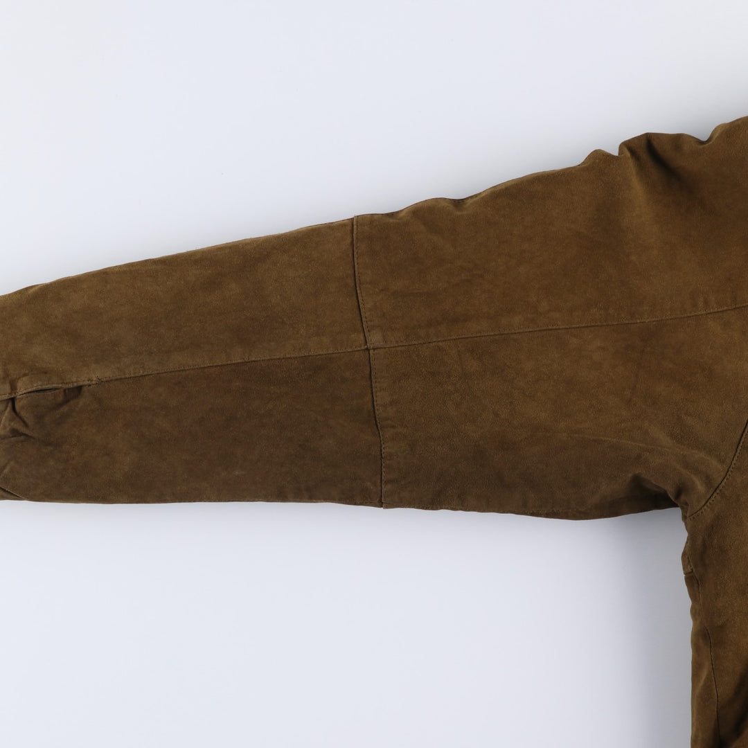 MILESTONE Suede Leather Blouson, Men's Size L (approx.) unclear brown type Vintage Second Hand