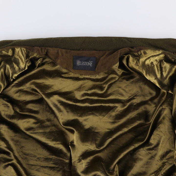 MILESTONE Suede Leather Blouson, Men's Size L (approx.) unclear brown type Vintage Second Hand