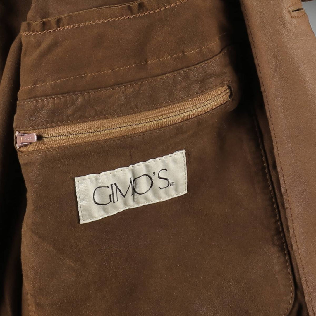 GIMO'S Valstar Jacket Suede Leather Blouson Men's Size L (approx.) unclear brown type Vintage Second Hand