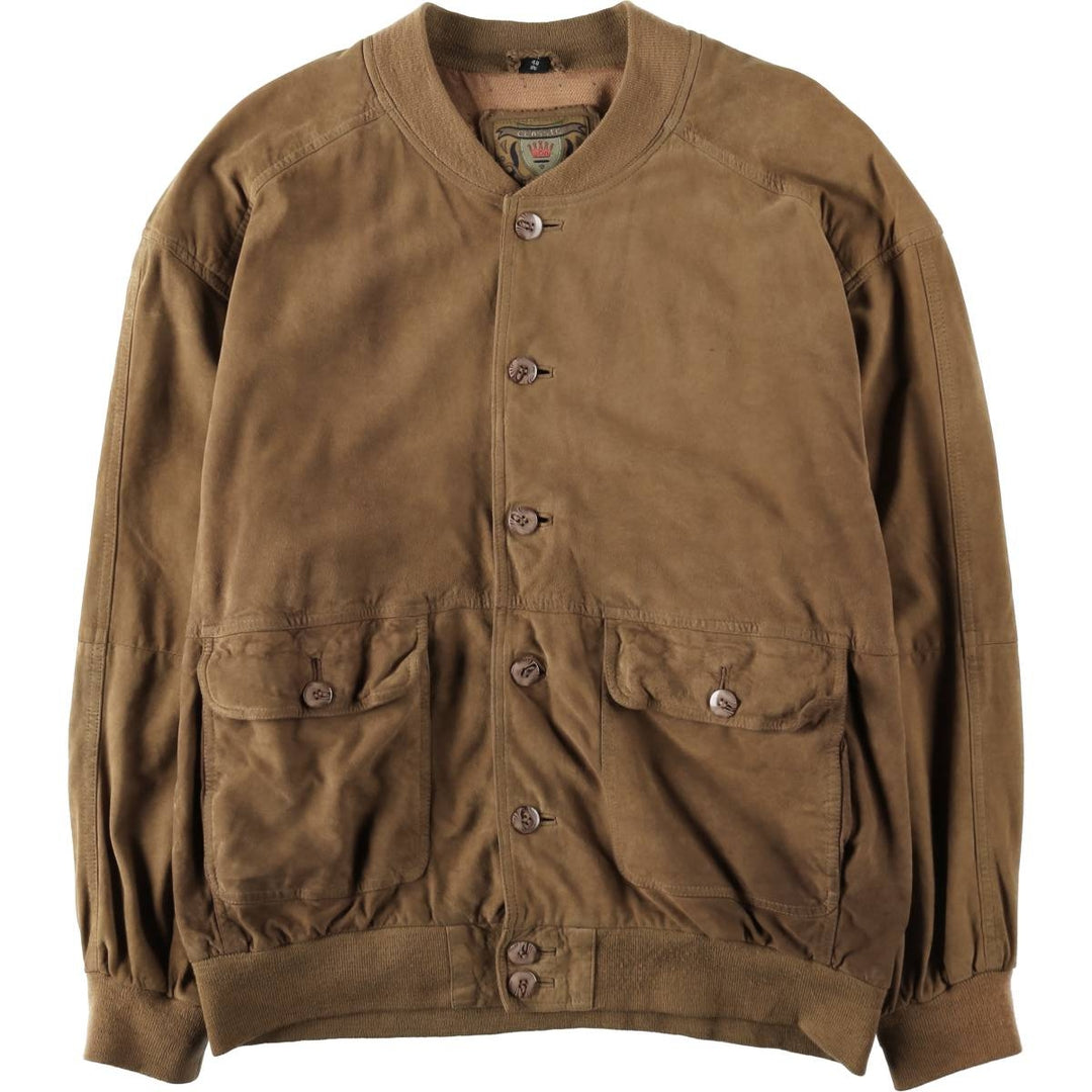 CLASSIC Suede Leather Blouson, Men's Size XL (approx.) genuine leather brown type Vintage Second Hand