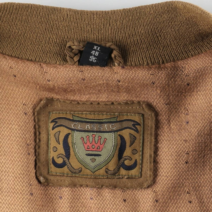 CLASSIC Suede Leather Blouson, Men's Size XL (approx.) genuine leather brown type Vintage Second Hand
