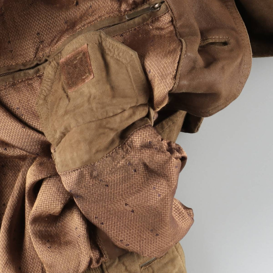 CLASSIC Suede Leather Blouson, Men's Size XL (approx.) genuine leather brown type Vintage Second Hand