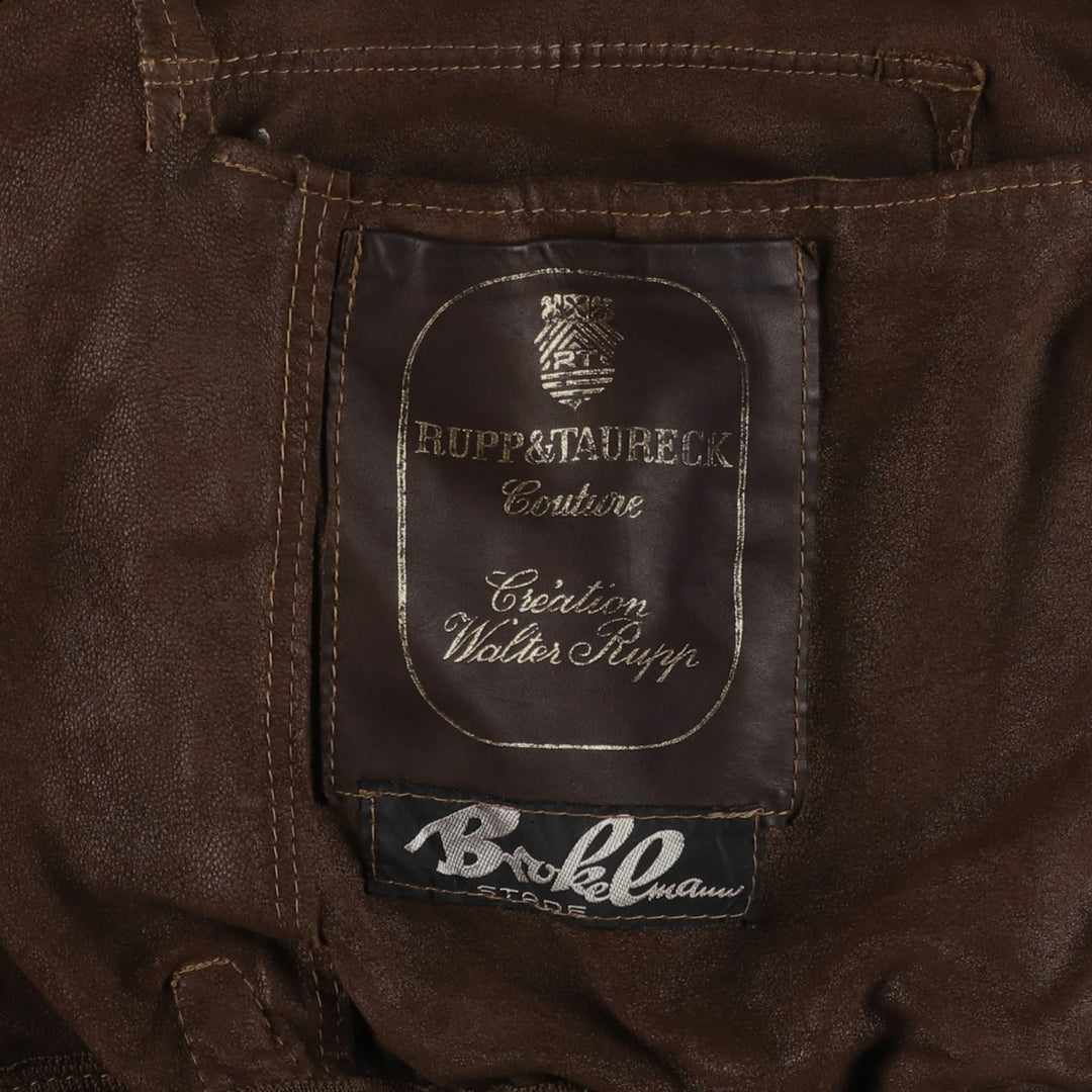 RUPP and TAURECK Valstar Jacket Suede Leather Blouson Men's Size M (approx.) Genuine Leather Suede Leather brown type Vintage Second Hand