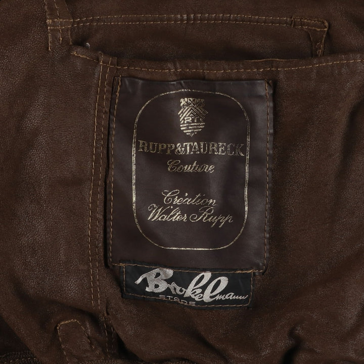 RUPP and TAURECK Valstar Jacket Suede Leather Blouson Men's Size M (approx.) Genuine Leather Suede Leather brown type Vintage Second Hand