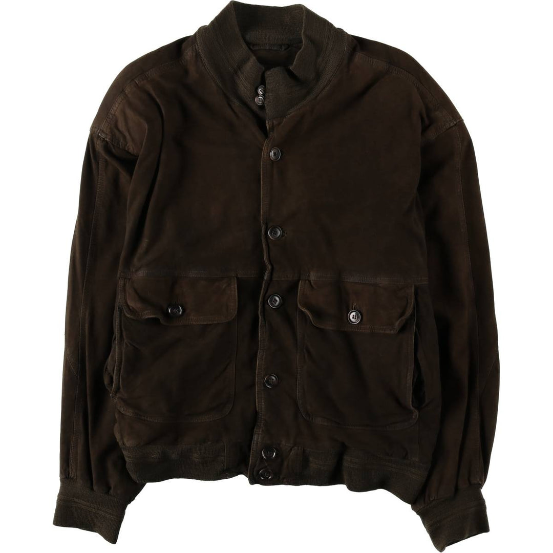 Balster Jacket, Suede Leather Blouson, Men's XL unclear brown type Vintage Second Hand