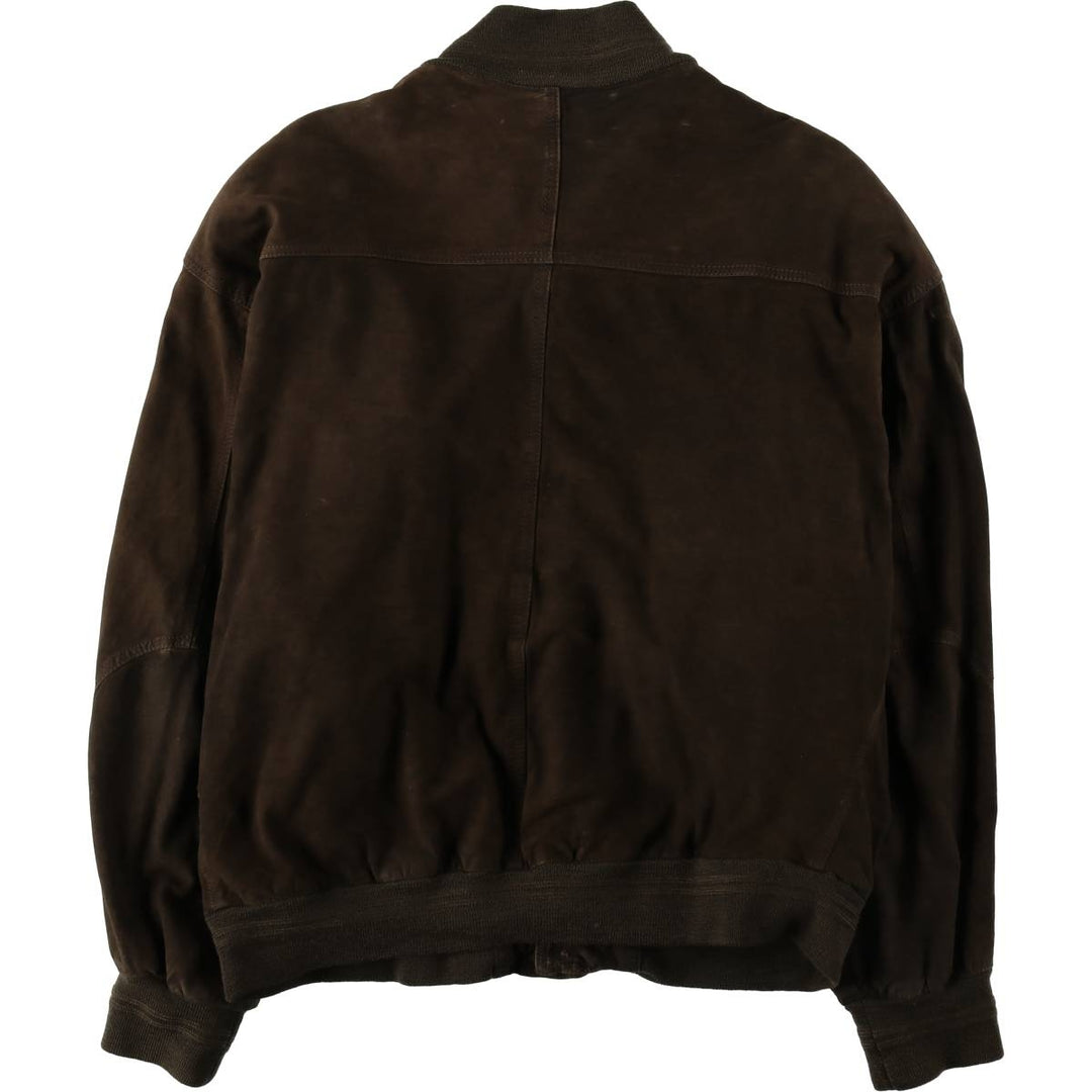 Balster Jacket, Suede Leather Blouson, Men's XL unclear brown type Vintage Second Hand