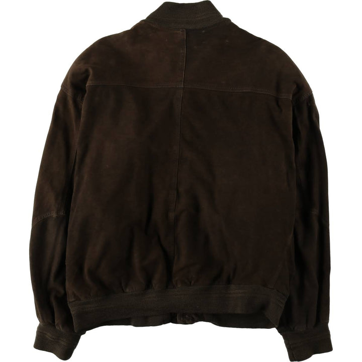 Balster Jacket, Suede Leather Blouson, Men's XL unclear brown type Vintage Second Hand