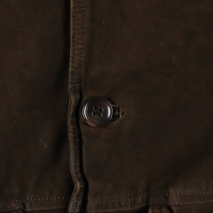 Balster Jacket, Suede Leather Blouson, Men's XL unclear brown type Vintage Second Hand