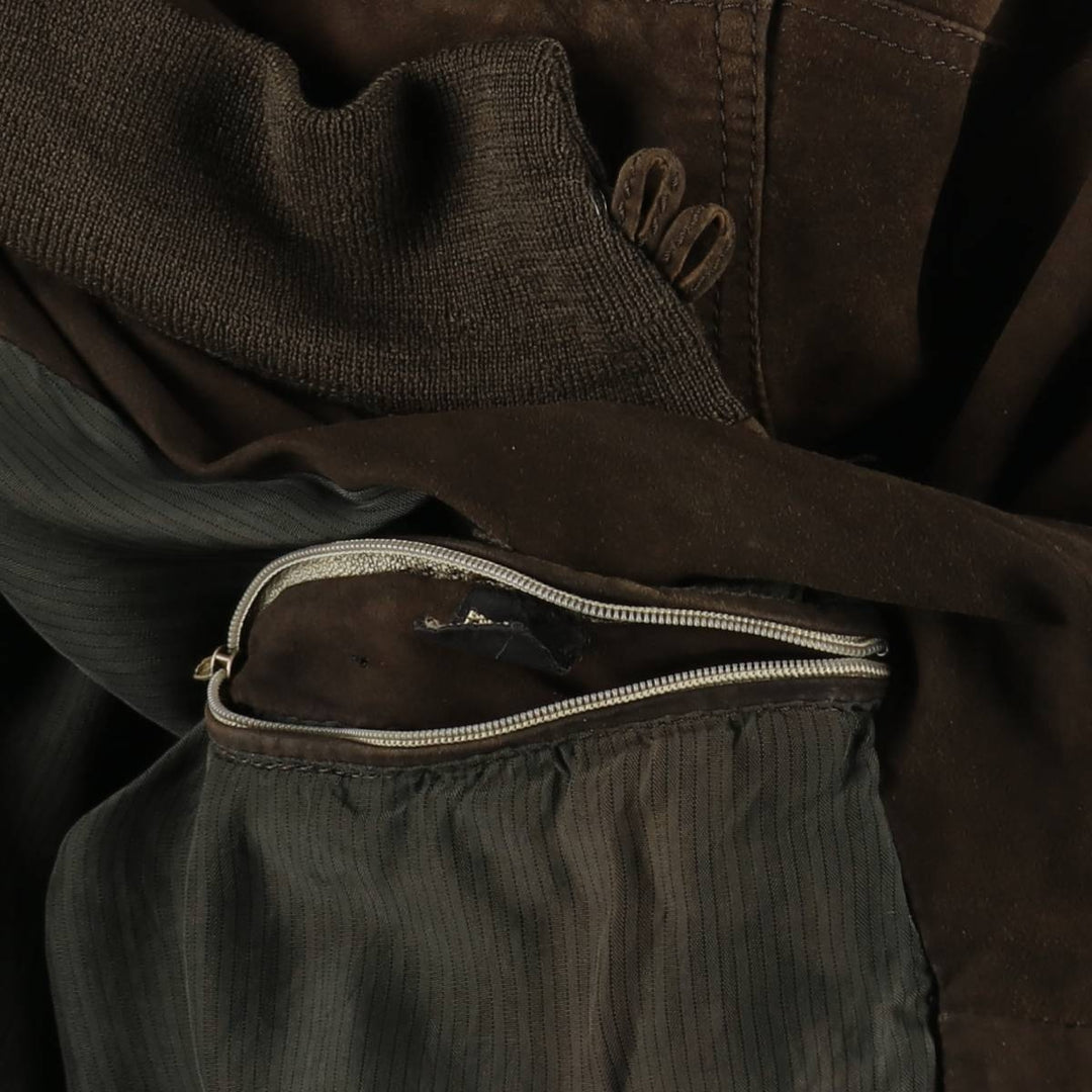 Balster Jacket, Suede Leather Blouson, Men's XL unclear brown type Vintage Second Hand