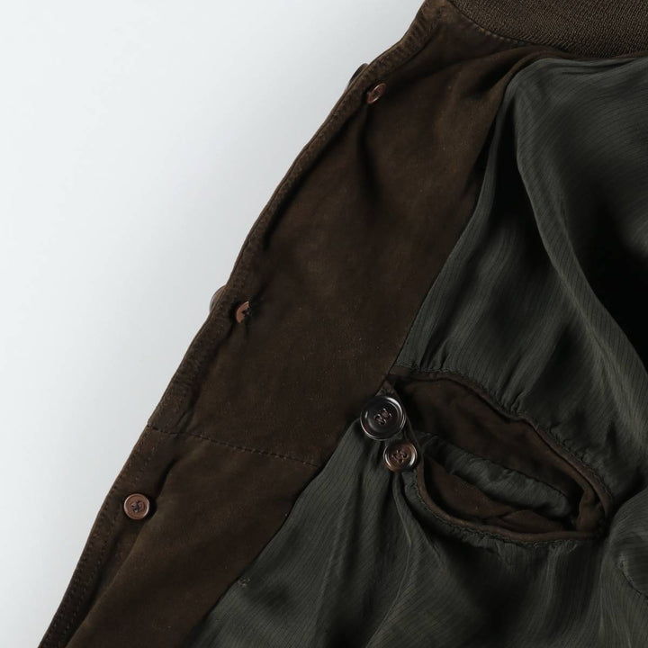 Balster Jacket, Suede Leather Blouson, Men's XL unclear brown type Vintage Second Hand