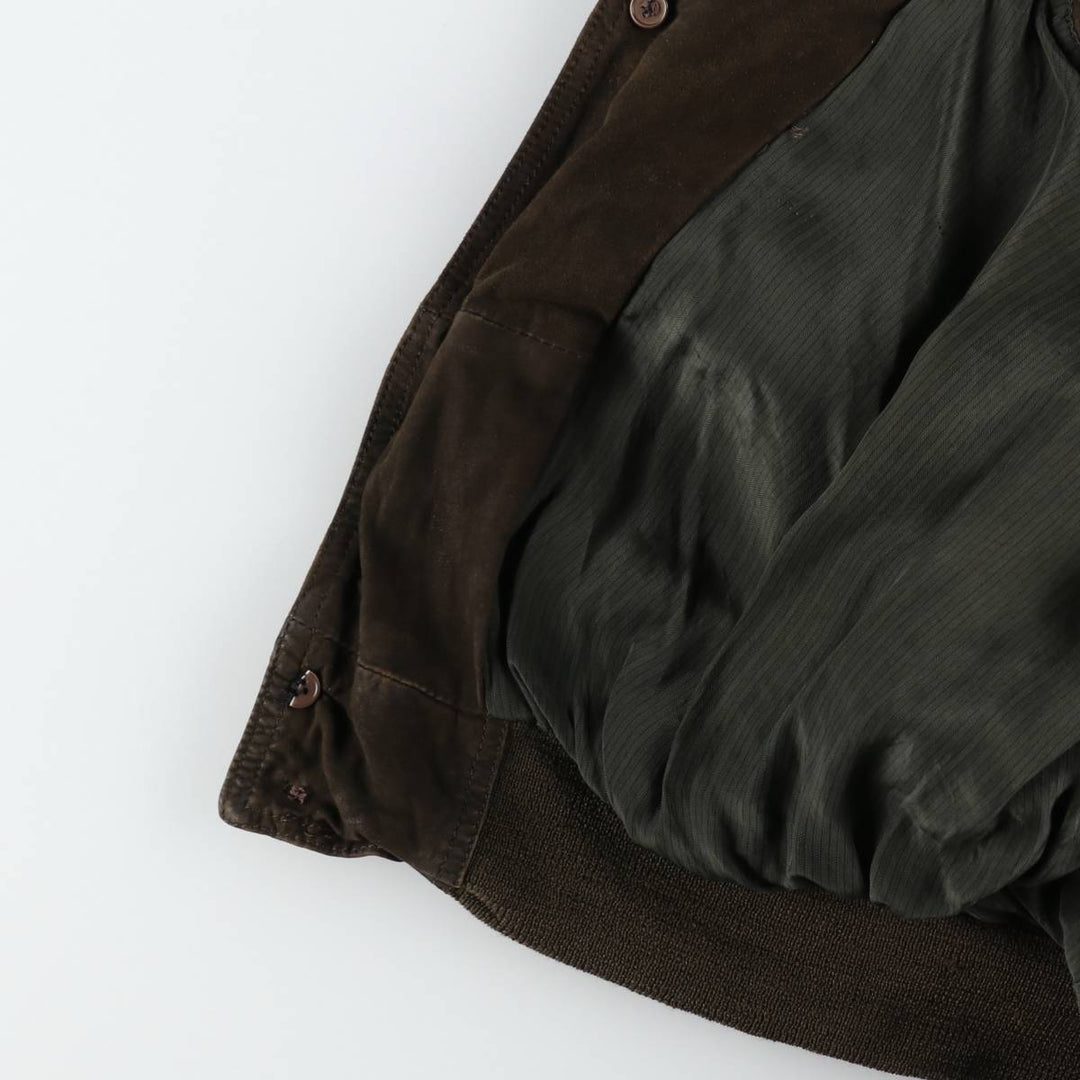Balster Jacket, Suede Leather Blouson, Men's XL unclear brown type Vintage Second Hand