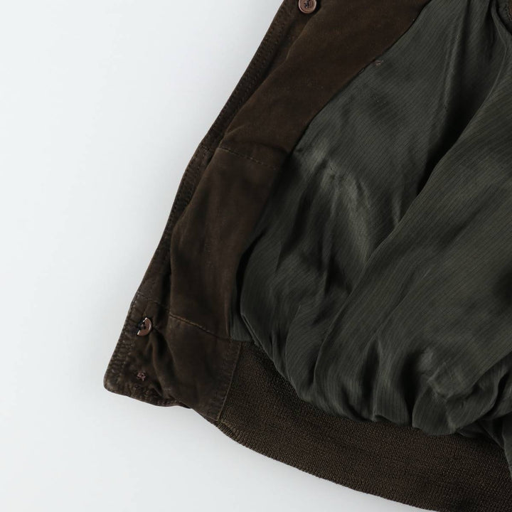 Balster Jacket, Suede Leather Blouson, Men's XL unclear brown type Vintage Second Hand
