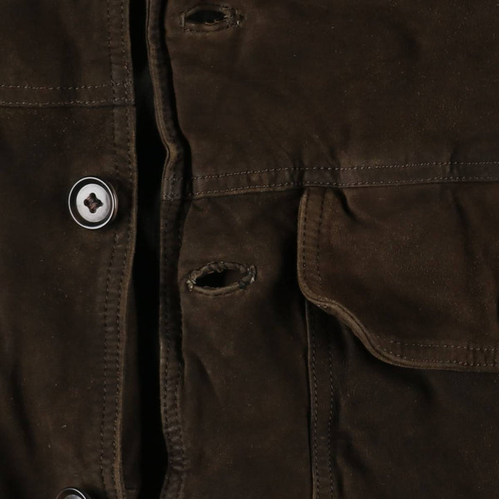 Balster Jacket, Suede Leather Blouson, Men's XL unclear brown type Vintage Second Hand