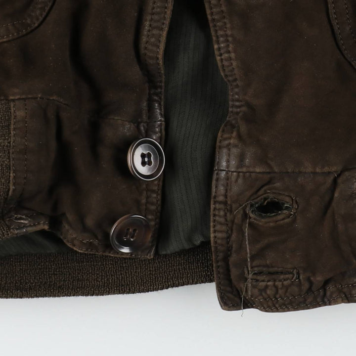 Balster Jacket, Suede Leather Blouson, Men's XL unclear brown type Vintage Second Hand