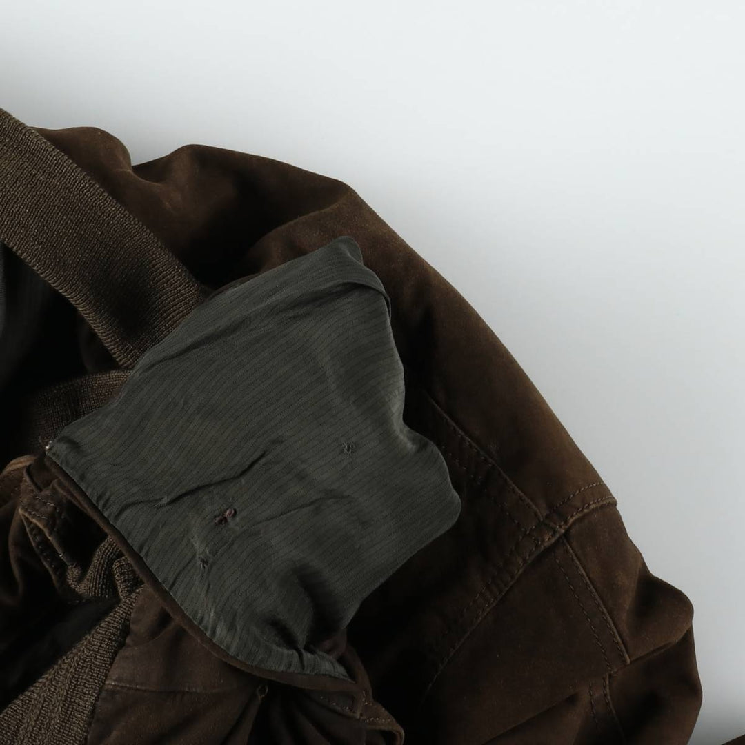 Balster Jacket, Suede Leather Blouson, Men's XL unclear brown type Vintage Second Hand