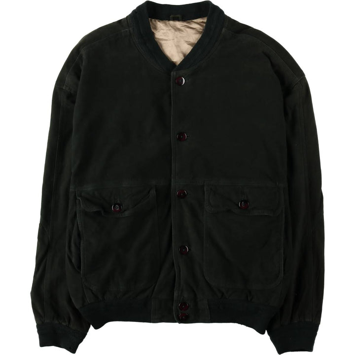 Suede leather blouson for men (size L) unclear black type Vintage Second Hand