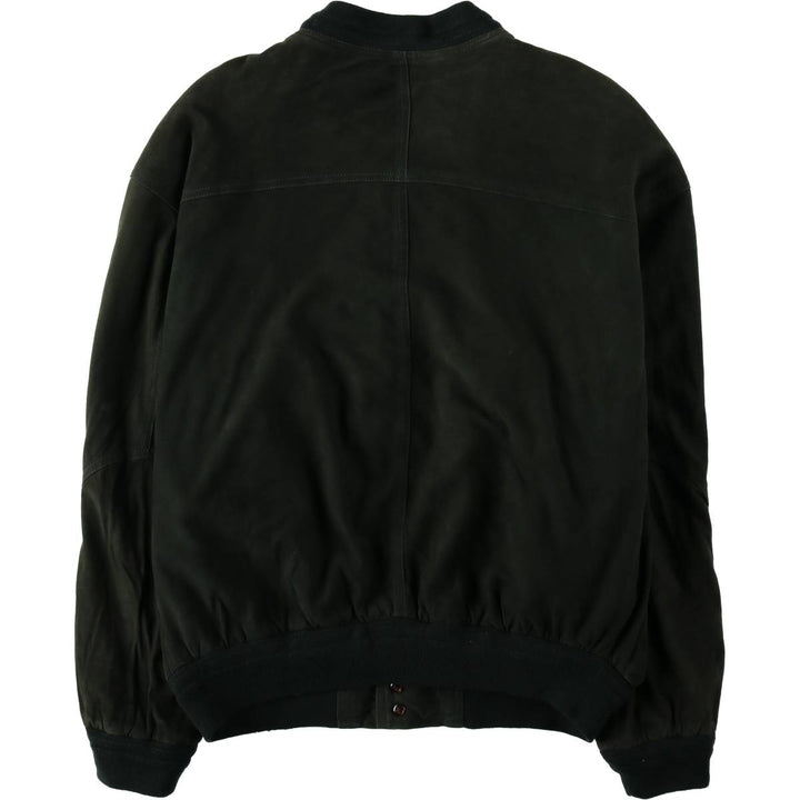 Suede leather blouson for men (size L) unclear black type Vintage Second Hand